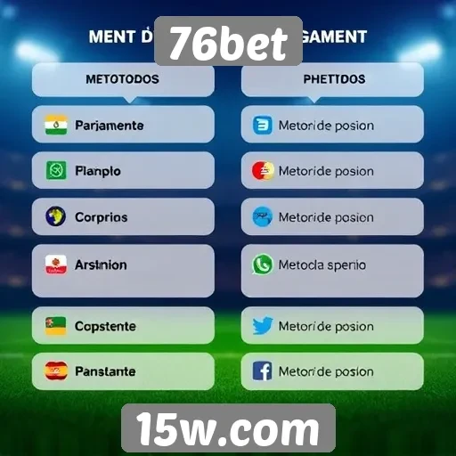 Exploração dos métodos de pagamento disponíveis no 76bet